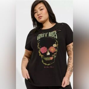 NEW TORRID GUNS’ N' ROSES RELAXED FIT DESTRUCTED TEE WOMENS SIZE 5X